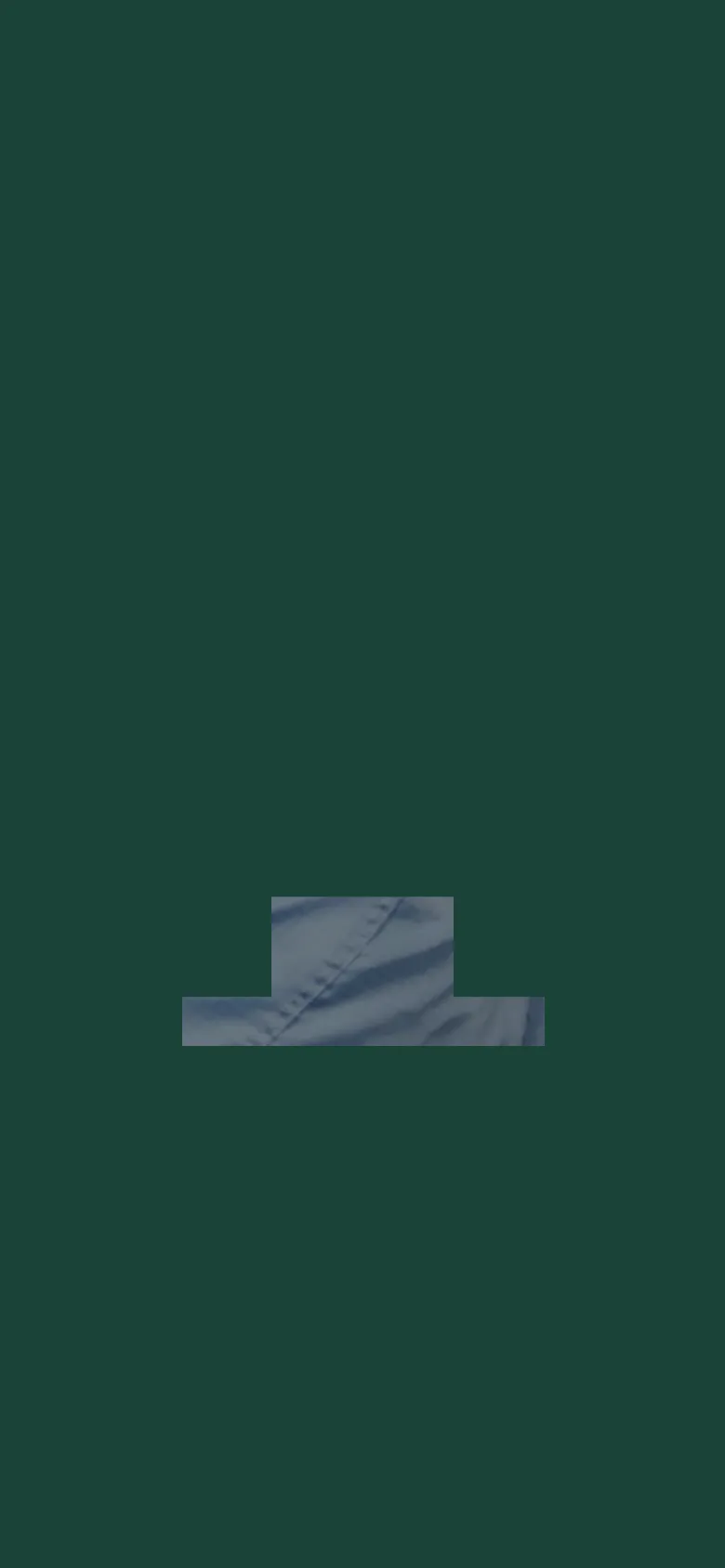 The mobile version presents a vertically oriented view, focusing on a cropped portion of the laboratory scene with the scientists and equipment. The layout is simplified, showing the dark green background and a small section of the blue lab coat, prioritizing a vertical scroll over the wide desktop composition.