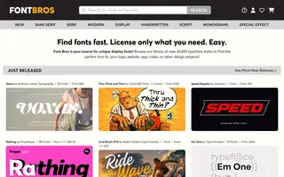 Font Bros homepage website preview
