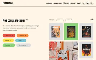 Librairie Expérience homepage website preview