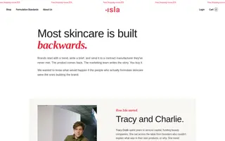 Isla homepage website preview