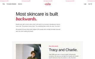 Isla homepage website preview