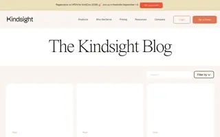 Kindsight homepage website preview