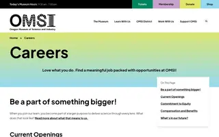 OMSI homepage website preview