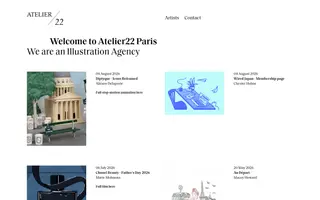 Atelier 22 homepage website preview
