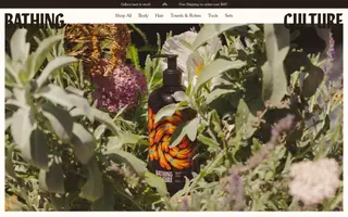 Bathing Culture homepage website preview