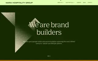 Narai Hospitality Group homepage website preview