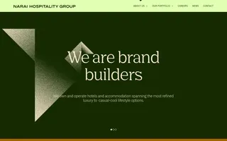 Narai Hospitality Group homepage website preview