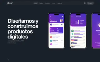 Atico³ homepage website preview